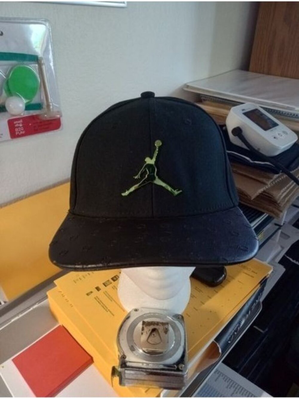 Jumpman - JORDAN Hat - Black Snapback Silver Logo on Front - Jordan on Back